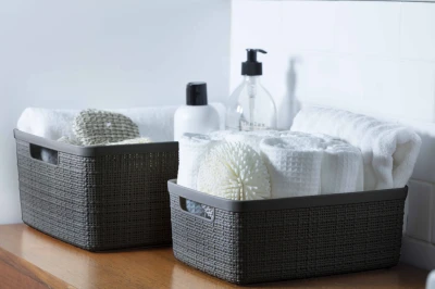 Curver Jute M 12L šedý úložný box