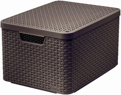 Curver Box Style L 30L s víkem tmavě hnědý