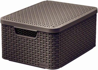 Curver Box Style M 18L s víkem tmavě hnědý