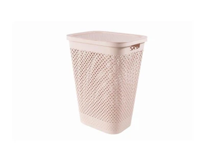 Curver Pure 55 l růžový koš na prádlo s víkem