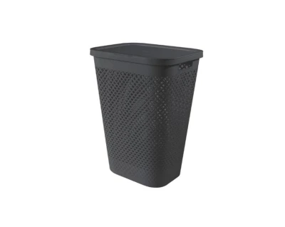 Curver Koš na prádlo Pure 55 l tmavě šedý s víkem