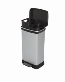 Curver Odpadkový koš Deco Bin Duo 23 l + 23 l stříbrný Curver Odpadkový koš Deco Bin Duo 23 l + 23 l stříbrný