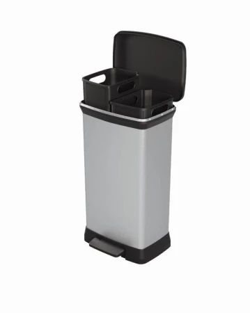 Curver Odpadkový koš Deco Bin Duo 23 l + 23 l stříbrný Curver Odpadkový koš Deco Bin Duo 23 l + 23 l stříbrný