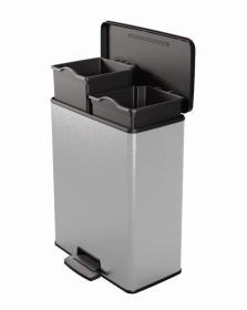 Curver Odpadkový koš Deco Bin Duo 26 l + 26 l stříbrný Curver Odpadkový koš Deco Bin Duo 26 l + 26 l stříbrný