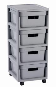 Curver Regál Infinity 4x11L se zásuvkami světle šedý Curver Regál Infinity 4x11L se zásuvkami světle šedý