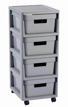 Curver Regál Infinity 4x11L se zásuvkami světle šedý Curver Regál Infinity 4x11L se zásuvkami světle šedý