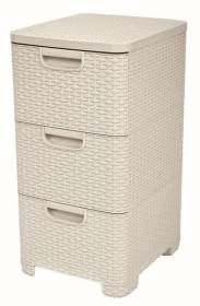 Curver Regál Style 3x14L se zásuvkami krémově bílý Curver Regál Style 3x14L se zásuvkami krémově bílý