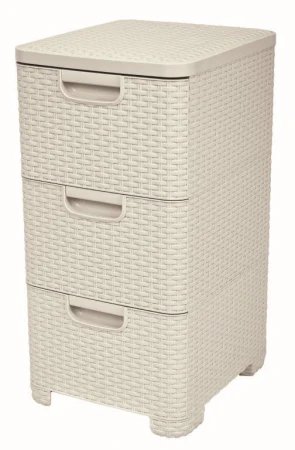 Curver Regál Style 3x14L se zásuvkami krémově bílý