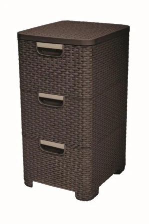 Curver Regál Style 3x14L se zásuvkami tmavě hnědý