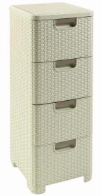 Curver Regál Style 4x14L se zásuvkami krémově bílý Curver Regál Style 4x14L se zásuvkami krémově bílý