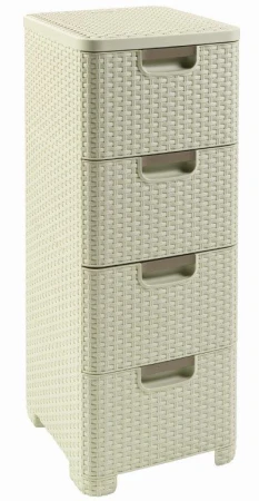 Curver Regál Style 4x14L se zásuvkami krémově bílý Curver Regál Style 4x14L se zásuvkami krémově bílý