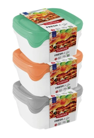 Curver Sada 3 ks čtvercových dóz 3 x 0,8l