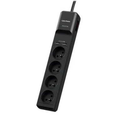 CyberPower přepěťová ochrana, 4 české zásuvky, 2x USB CyberPower přepěťová ochrana, 4 české zásuvky, 2x USB