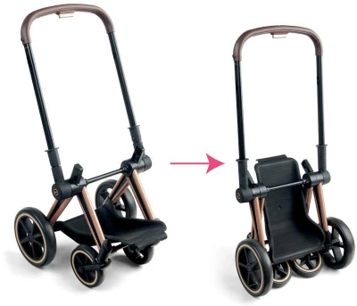 CYBEX Kočárek Black černý skládací 3v1 pro panenku miminko