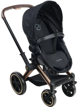 CYBEX Kočárek Black černý skládací 3v1 pro panenku miminko
