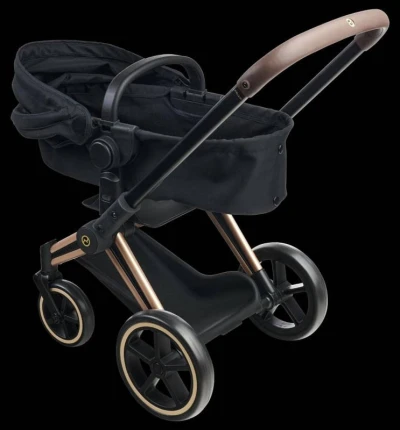 CYBEX Kočárek Black černý skládací 3v1 pro panenku miminko
