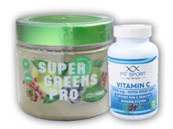 Czech Virus Super Greens PRO V2.0 360g + Vitamín C 1000mg s Šípkami 120 tab
