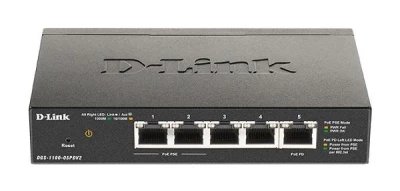 D-Link 5-Port Gigabit PoE Smart Managed Switch with 1 PD port D-Link 5-Port Gigabit PoE Smart Managed Switch with 1 PD port
