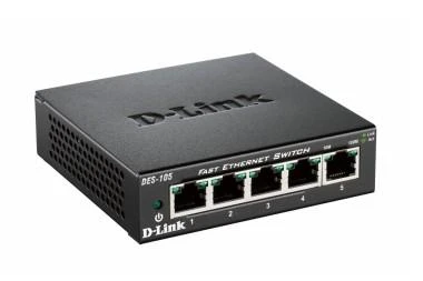 D-Link DES-105/E 5-port 10/100 Metal Housing Desktop Unmanaged Switch D-Link DES-105/E 5-port 10/100 Metal Housing Desktop Unmanaged Switch