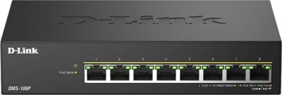 D-Link DMS-108P/E 8 ports 2.5G/MultiGig PoE Unmanaged Switch, Metal D-Link DMS-108P/E 8 ports 2.5G/MultiGig PoE Unmanaged Switch, Metal