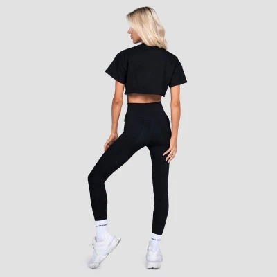 GymBeam Dámske cropped tričko Thrive Black