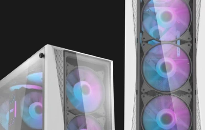 Darkflash Počítačová skříň DK352 Plus se 4 ventilátory (černobílá)