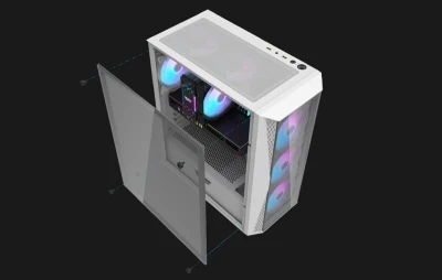 Darkflash Počítačová skříň DK352 Plus se 4 ventilátory (černobílá)