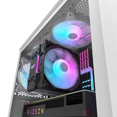 Darkflash Počítačová skříň DK352 Plus se 4 ventilátory (černobílá)