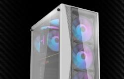 Darkflash Počítačová skříň DK352 Plus se 4 ventilátory (černobílá)