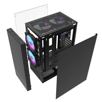 Darkflash Počítačová skříň A290 + 3 ventilátory (černá)