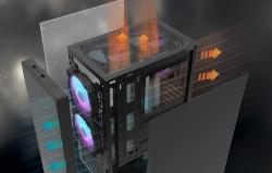 Darkflash Počítačová skříň A290 + 3 ventilátory (černá)