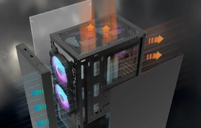 Darkflash Počítačová skříň A290 + 3 ventilátory (černá)