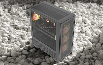 darkFlash AIRNOVA černá počítačová skříň + 3 ventilátory