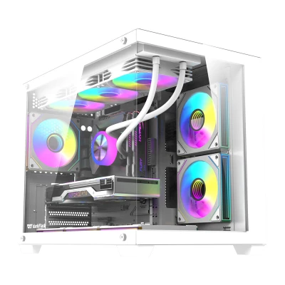 DarkFlash B275 PRO bílá + 6 ventilátorů, počítačová skříň