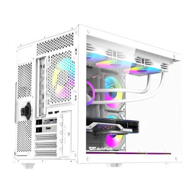 DarkFlash B275 PRO bílá + 6 ventilátorů, počítačová skříň