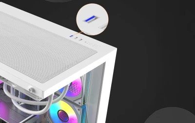 DarkFlash B275 PRO bílá + 6 ventilátorů, počítačová skříň