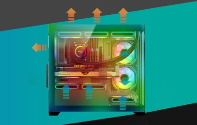 Darkflash C218M černá počítačová skříň s 6 ventilátory ARGB