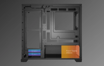 Darkflash C218M černá počítačová skříň s 6 ventilátory ARGB