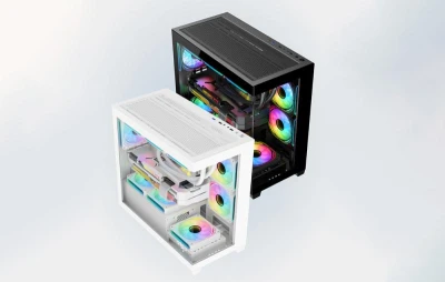 Darkflash C218M černá počítačová skříň s 6 ventilátory ARGB