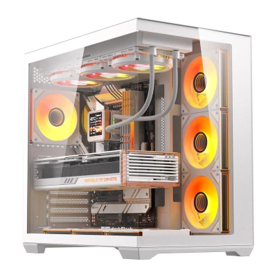 darkFlash C280 bílá počítačová skříň se 7 ventilátory