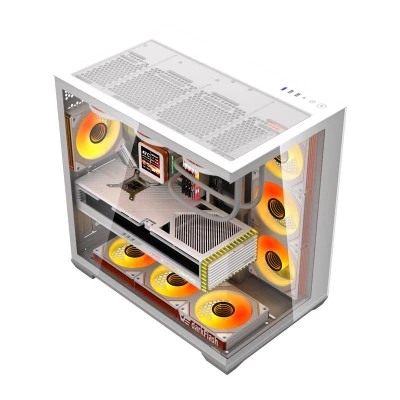 darkFlash C280 bílá počítačová skříň se 7 ventilátory