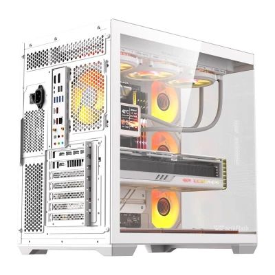 darkFlash C280 bílá počítačová skříň se 7 ventilátory