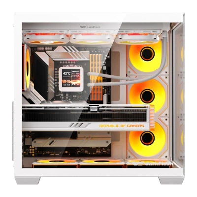 darkFlash C280 bílá počítačová skříň se 7 ventilátory