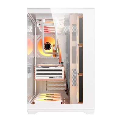 darkFlash C280 bílá počítačová skříň se 7 ventilátory