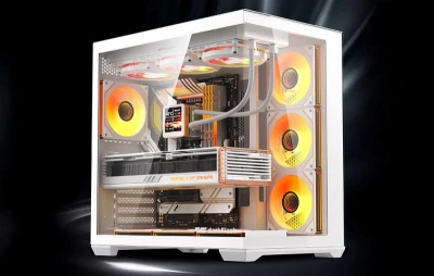 darkFlash C280 bílá počítačová skříň se 7 ventilátory