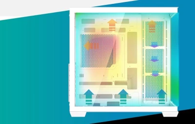 darkFlash C280 bílá počítačová skříň se 7 ventilátory