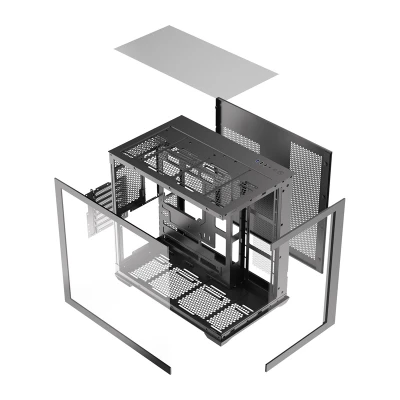 DarkFlash C280 černá počítačová skříň se 7 ventilátory