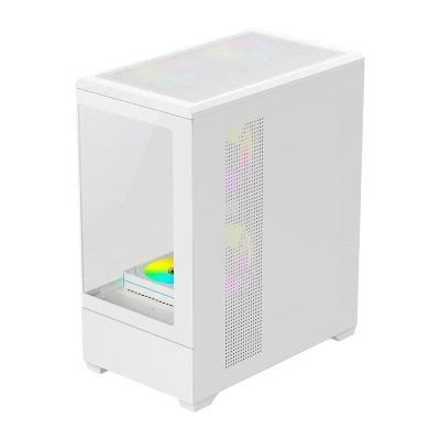 DarkFlash C365 bílá počítačová skříň s 5 ventilátory