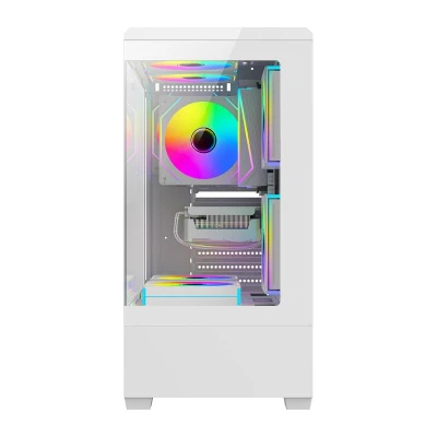 DarkFlash C365 bílá počítačová skříň s 5 ventilátory