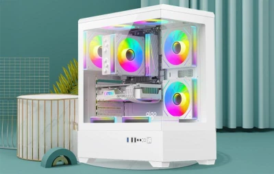 DarkFlash C365 bílá počítačová skříň s 5 ventilátory
